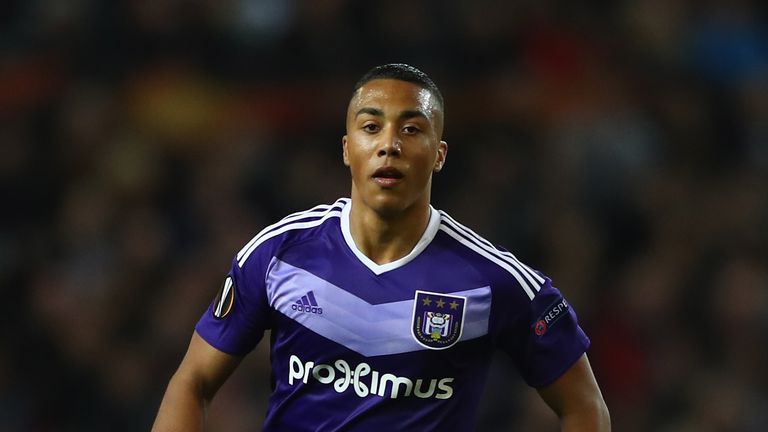 Youri Tielemans of Anderlecht during the UEFA Europa League quarter- final second leg match against Manchester United 