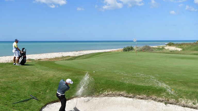 SCIACCA, ITALY - MAY 21:  Zander Lombard of South Africa plays a shot during the final round of The Rocco Forte Open at The Verdura Golf and Spa Resort on 