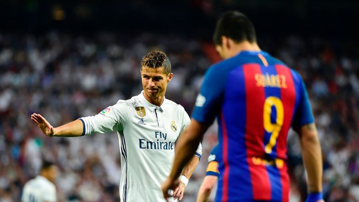 Cristiano Ronaldo gestures during the La Liga match between Real Madrid and Barcelona
