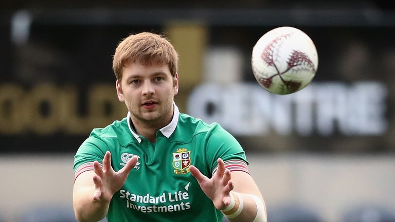 Iain Henderson during a Lions training session