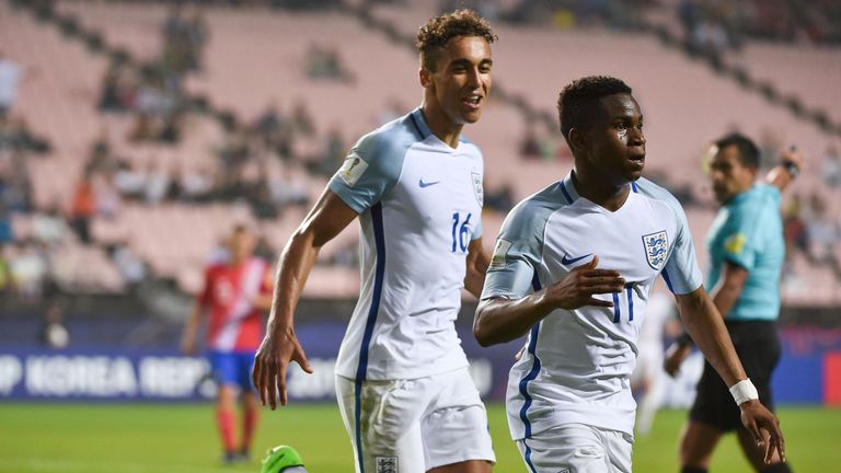 Ademola Lookman in action for England U20