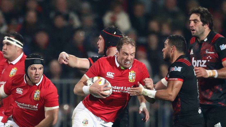 Alun Wyn Jones of the Lions charges upfield