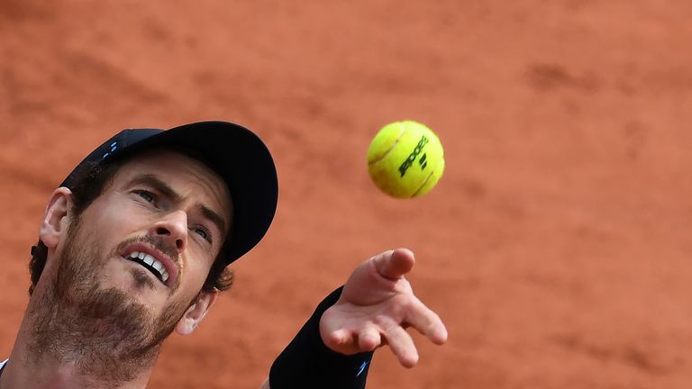 Andy Murray during his French Open semi-final against Stan Wawrinka at Roland Garros