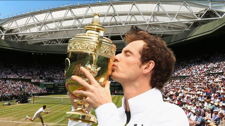 Andy Murray lifts Wimbledon trophy - GRAPHIC