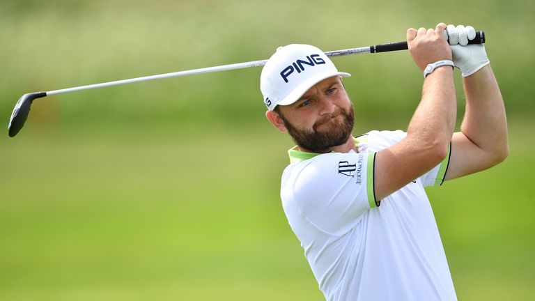 Andy Sullivan of England in action during the second round of The Nordea Masters at Barseback Golf & Country Club