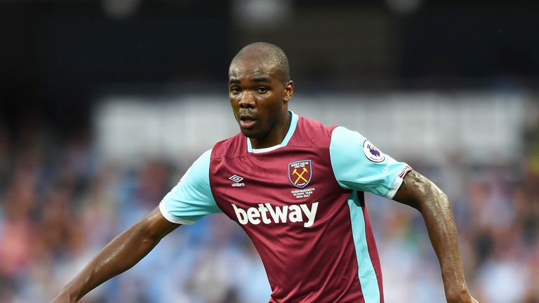 Angelo Ogbonna in action for West Ham United during a Premier League against Manchester City