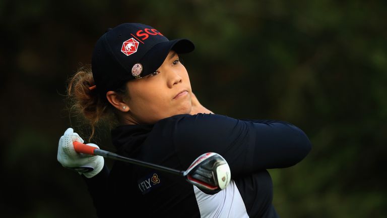 MEXICO CITY, MEXICO - MAY 07:  Ariya Jutanugarn of Thailand hits a shot on the second tee during the final round of the Citibanamex Lorena Ochoa Match Play