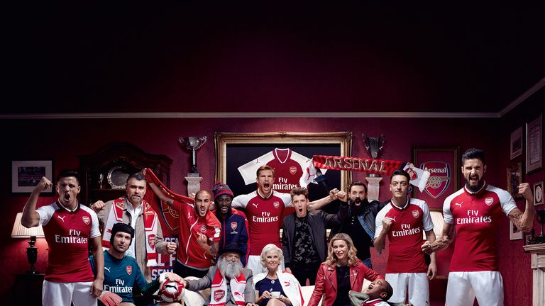 Spot the Arsenal player - the Gunners launched their new home kit on June 21