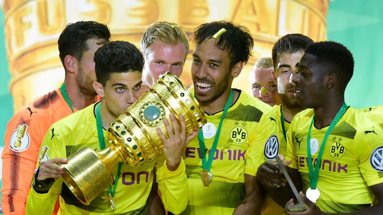 Aubameyang helped Dortmund win the DFB-Pokal Cup last week 