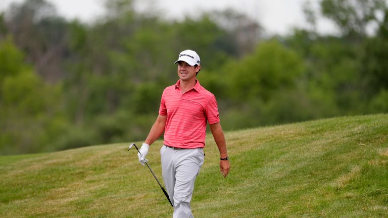 HARTFORD, WI - JUNE 17:  Brian Harman of the United States walks across the 17th hole during the third round of the 2017 U.S. Open at Erin Hills on June 17