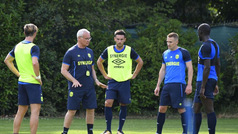 Ranieri takes a Nantes training session 