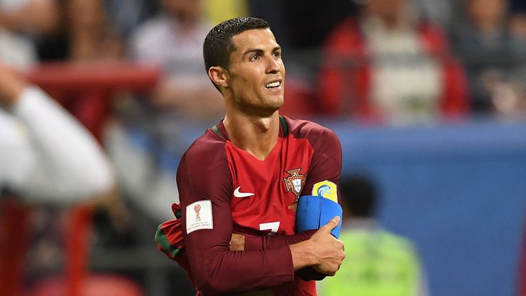 Cristiano Ronaldo during the 2017 Confederations Cup semi-final between Portugal and Chile