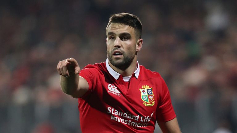 Conor Murray of the Lions issues instructions during the match between the Crusaders and the British & Irish Lions 