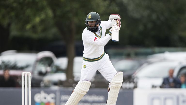 Hashim Amla batting during a tour match between England Lions and South Africa A at New Road