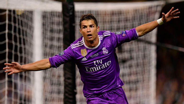 Cristiano Ronaldo celebrates his second goal