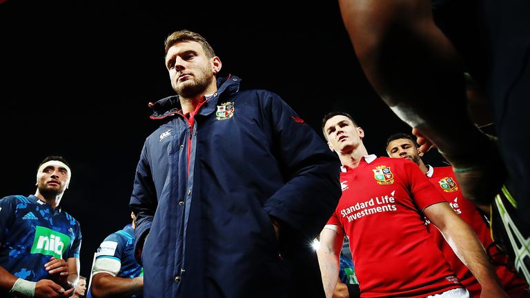 AUCKLAND, NEW ZEALAND - JUNE 07:  Dan Biggar of the Lions walks off after losing the match between the Auckland Blues and the British & Irish Lions at Eden