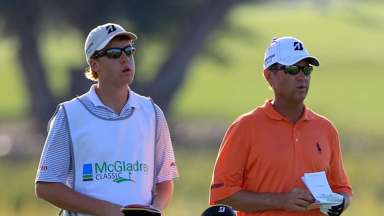 Dru Love has acted as caddie for his father 