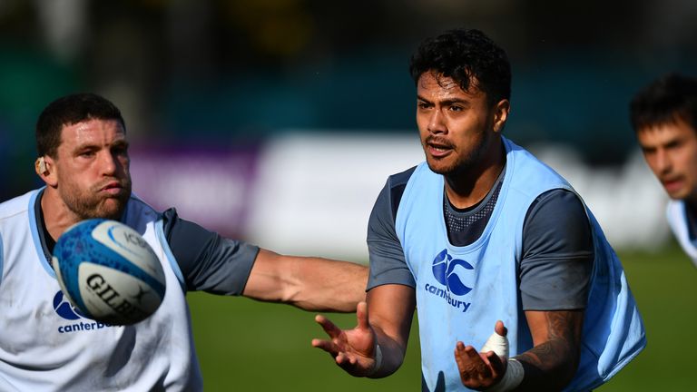 Denny Solomona during an England training session