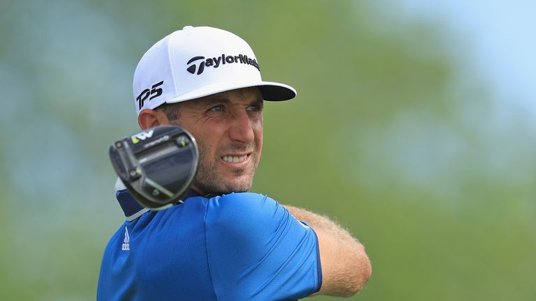 Dustin Johnson of the United States plays his shot from the fourth tee during the second round of the 2017 U.S. Open at Erin Hills