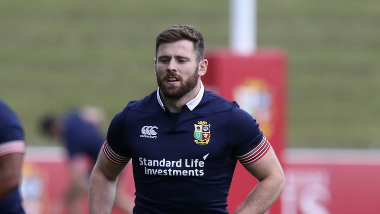 AUCKLAND, NEW ZEALAND - JUNE 01: Elliot Daly looks on during the British & Irish Lions training session held at the QBE Stadium on June 1, 2017 in Auckland