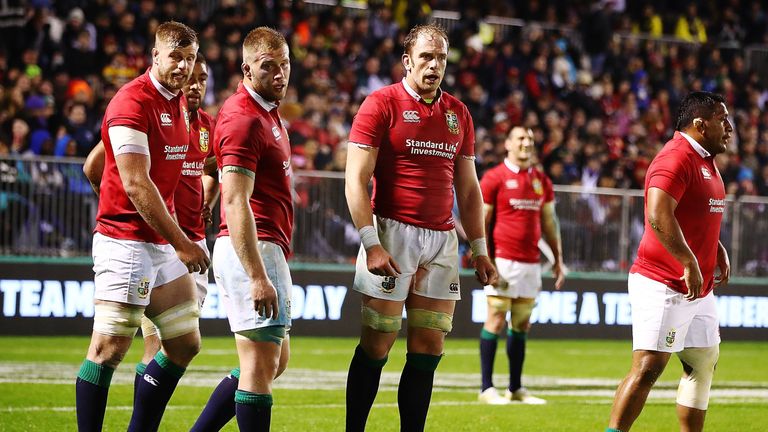 Alun Wyn Jones, George Kruis during the Lions win over Provincial Barbarians