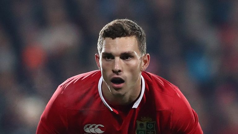 CHRISTCHURCH, NEW ZEALAND - JUNE 10:  George North of the Lions looks on during the match between the Crusaders and the British & Irish Lions at AMI Stadiu