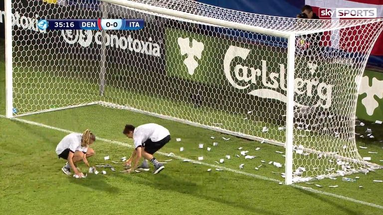 Fake money was thrown at Gialuigi Donnarumma on Sunday evening