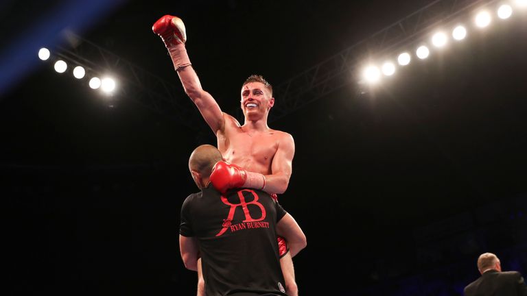 Ryan Burnett celebrates winning the IBF bantamweight crown