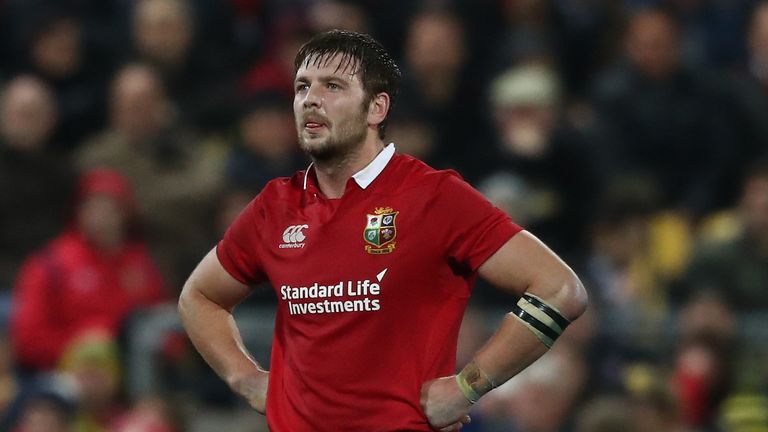 Iain Henderson of the Lions looks on during the match between the Hurricanes and the British & Irish Lions