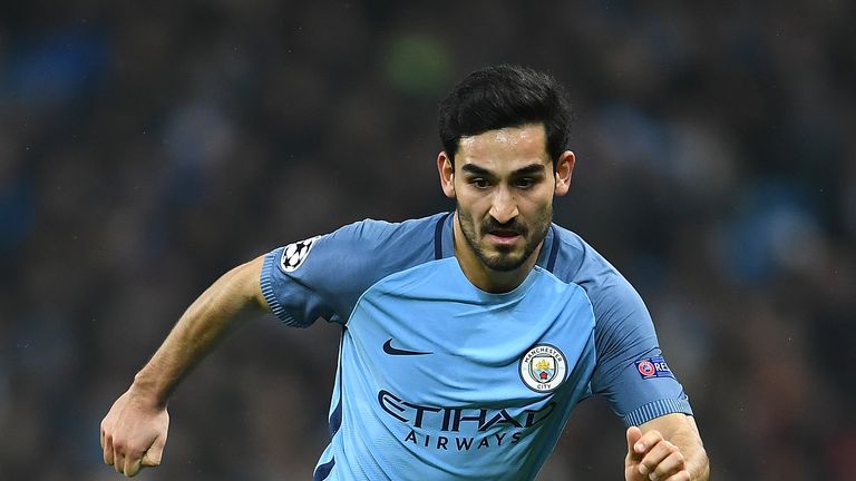 Ilkay Gundogan of Manchester City in action against Celtic in the Champions League