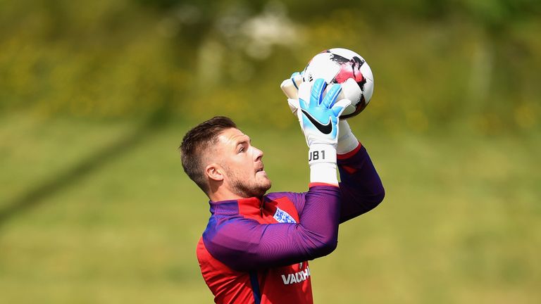 Jack Butland in England training