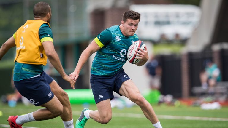 Ireland Rugby Squad Training, Stevens Institute, Hoboken, New Jersey, USA 8/6/2017.Jacob Stockdale .Mandatory Credit ..INPHO/Ryan Byrne