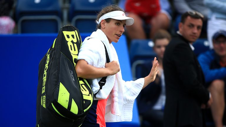 Johanna Konta was pleased with her displays in Birmingham despite losing in the second round to Coco Vandeweghe