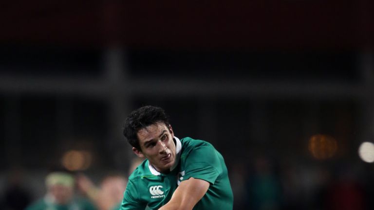 Ireland's Joey Carbery misses a conversion kick during the Autumn International match at the Aviva Stadium, Dublin. PRESS ASSOCIATION Photo. Picture date: 