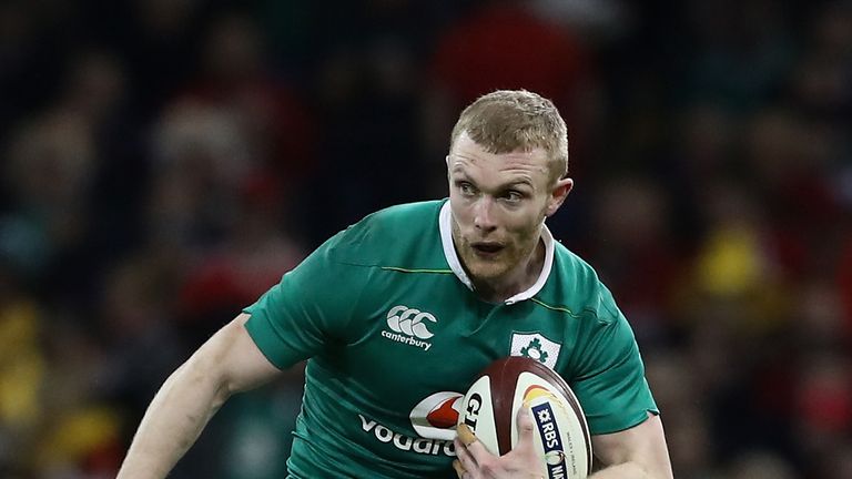 CARDIFF, WALES - MARCH 10:  Keith Earls of Ireland runs with the ball during the RBS Six Nations match between Wales v Ireland at the  Principality Stadium