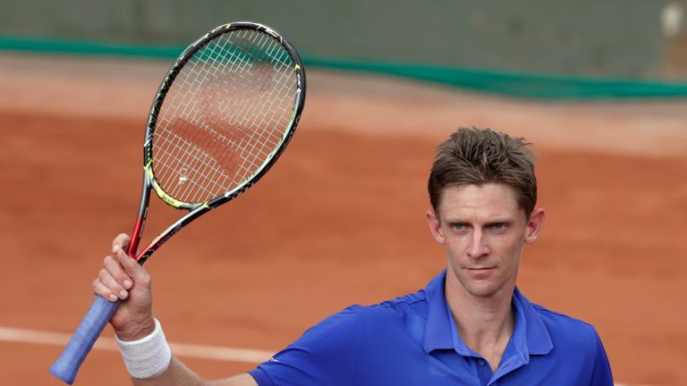 Kevin Anderson celebrates his victory