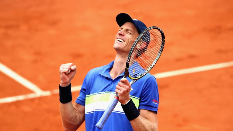 Kevin Anderson celebrates victory over Kyle Edmund