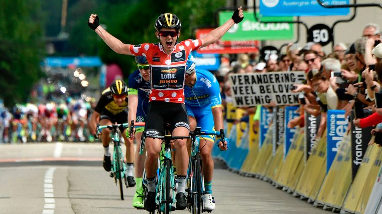 Netherlands' Koen Bouwman wins stage three of the Criterium du Dauphine