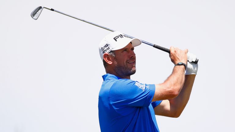HARTFORD, WI - JUNE 15:  Lee Westwood of England plays his shot from the sixth tee during the first round of the 2017 U.S. Open at Erin Hills on June 15, 2