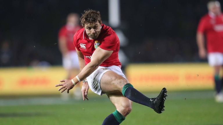 Rotorua International Stadium, Rotorua, New Zealand 17/6/2017.Maori All Blacks vs British & Irish Lions.Lions' Leigh Halfpenny kicks a penalty.