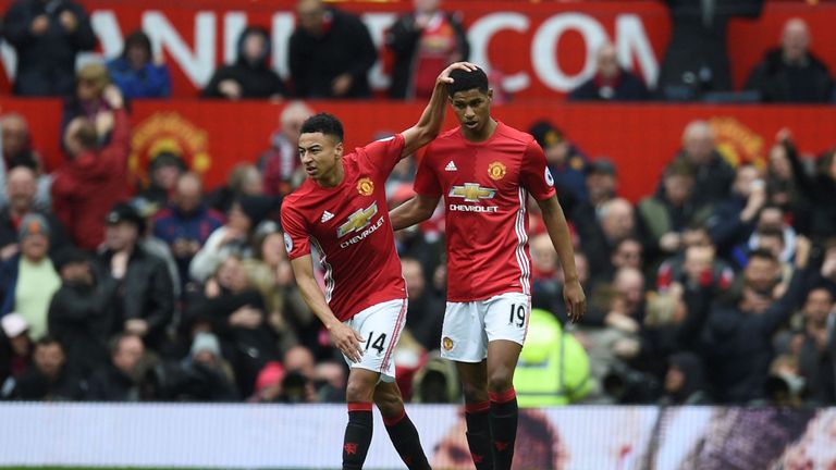 Jesse Lingard (L) and Marcus Rashford have been lifting spirits in Manchester 