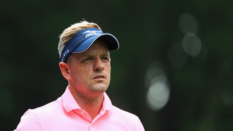 VIRGINIA WATER, ENGLAND - MAY 27:  Luke Donald of England looks on during day three of the BMW PGA Championship at Wentworth on May 27, 2017 in Virginia Wa