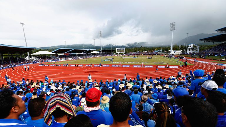APIA, SAMOA - JULY 08:  Manu Samoa fans during the International Test match between Samoa and the New Zealand All Blacks at Apia Stadium on July 8, 2015 in