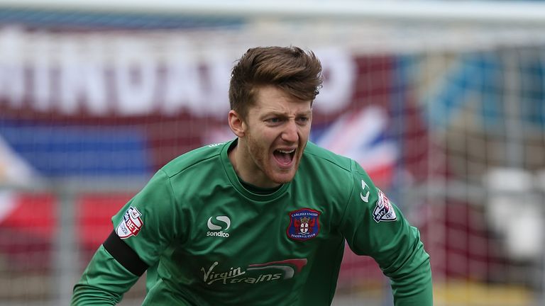 CARLISLE, ENGLAND - MARCH 05:  Mark Gillespie of Carlilse United in action during the Sky Bet League Two match between Carlisle United and Northampton Town