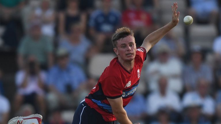 Leg-spinner Mason Crane returned 0-24 off his four overs on England debut