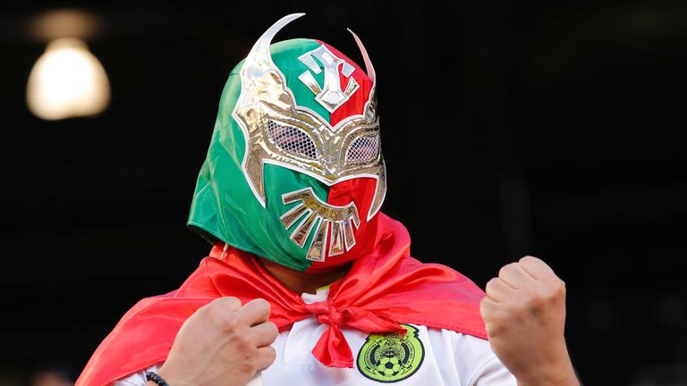 Fans of the National soccer team from Mexico prepare for the friendly match between Mexico and the Republic of Ireland June 1, 2017 at MetLife Stadium in E