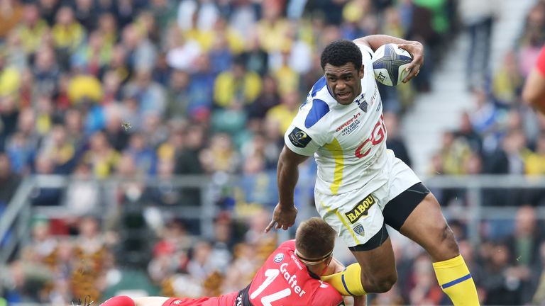 LONDON, ENGLAND - MAY 02:  Naipolioni Nalaga of Clermont is tackled by Drew Mitchell of Toulon during the European Rugby Champions Cup Final match between 