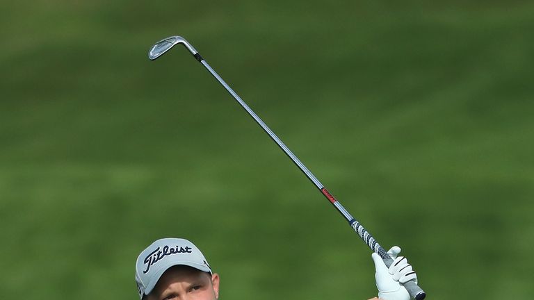 PARIS, FRANCE - JUNE 29: Nathan Kimsey of England plays his second shot on the 10th hole during day one of the HNA Open de France at Le Golf National on Ju