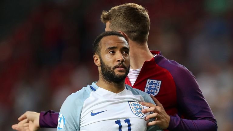 Nathan Redmond looks dejected after missing his penalty in the UEFA European Under-21 Championship, Semi Final