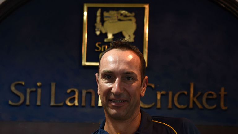 Former South African cricketer and ex-Hampshire captain Nic Pothas  looks on during a press conference in the Sri Lankan capital Colombo on August  10, 201